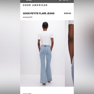 Good American Petite Flare Jeans (0/25 NEW)